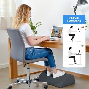 ComfyInLove Foot Rest for Under Desk with 3 Heights, Foot Stool, Dark Grey — photo 5 of 6