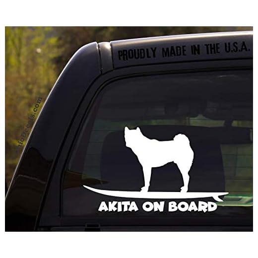 Akita on Board/Dog Breed Decal Sticker for car or Truck Window