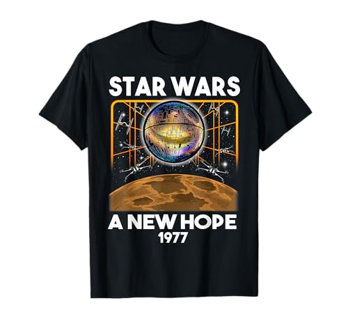 T-shirt Star Wars A New Hope 1977 Death Star en coton noir pour homme