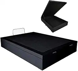 Cama Box Baú Casal Sintético Corino Blindado (Preto)