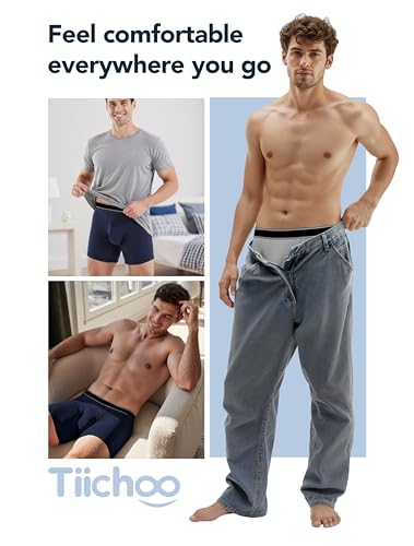 Best Pee Proof Underwear for Men with Heavy Incontinence in 2026 13 TIICHOO Mens Incontinence Underwear Washable Cotton Reusable Leakproof Boxer Briefs 3 Pack(Large, Gray/Navy Blue/Burgundy)