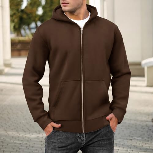 Mens Full Zip Sweatshirts Oversized Fleece Lined Casual Hoodies Training Athletic Hooded Pullover Jacket with Pockets2