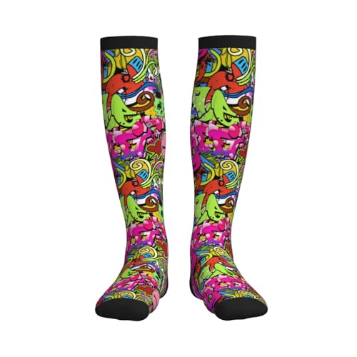 Image of Compression Socks for Women Men Circulation Graduated Supports Socks for Running Travel Nurse Athletic Sports