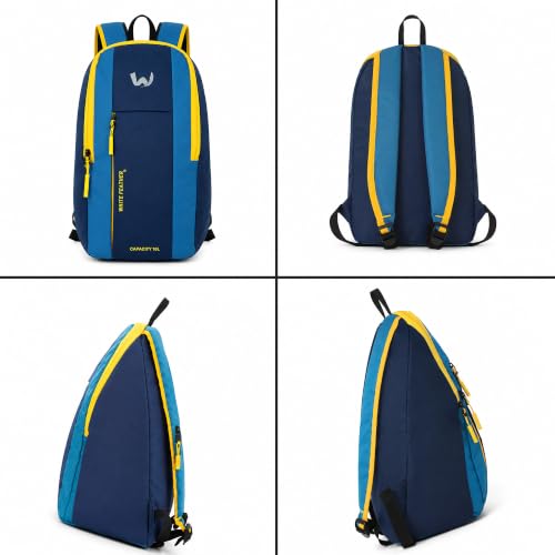 Image of White Feather Dinky Compact Backpack | 10L Lightweight Water Resistant Daypack for Gym Cycling Running Travel Daily Use | Small Casual Backpack for Men Women (Navy Blue Blue)