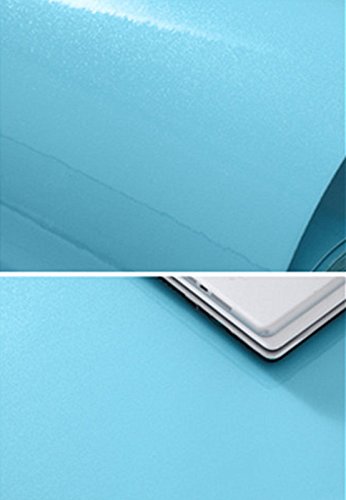 Moyishi Solid Color Gloss Film Vinyl Self Adhesive Counter Top Peel and Stick Wall Decal 24''x79'' (Sky Blue)