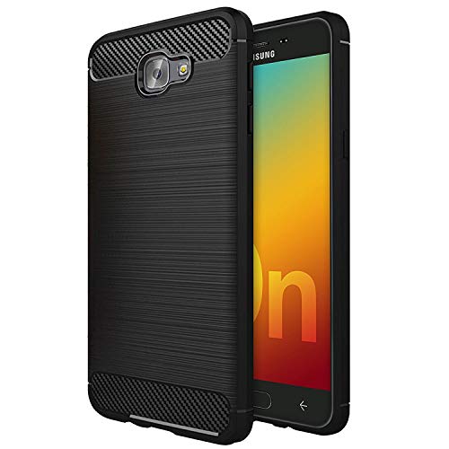 wow imagine rugged shock proof brushed carbon fibre texture [anti shock corners] impact resistant armour slim profile tpu phone back cover case cover for samsung galaxy j7 prime - carbon black - black (B072JFYDTK) Amazon Price History, Amazon Price Tracker