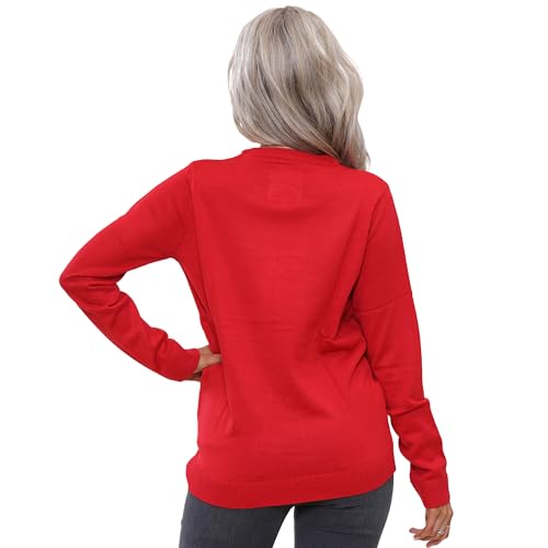 Jersey de Navidad para mujer pullover de punto elástico manga larga 3