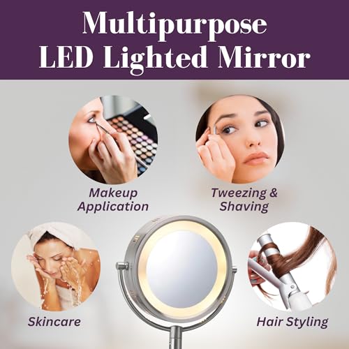 Espejo para maquillaje de pared Jerdon con luz LED miniatura 5