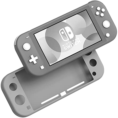 PHONILLICO Coque Silicone Gris Compatible avec Nintendo Switch Lite - Etui Housse Protection Anti Rayure Anti Choc Anti Dérapant Cover