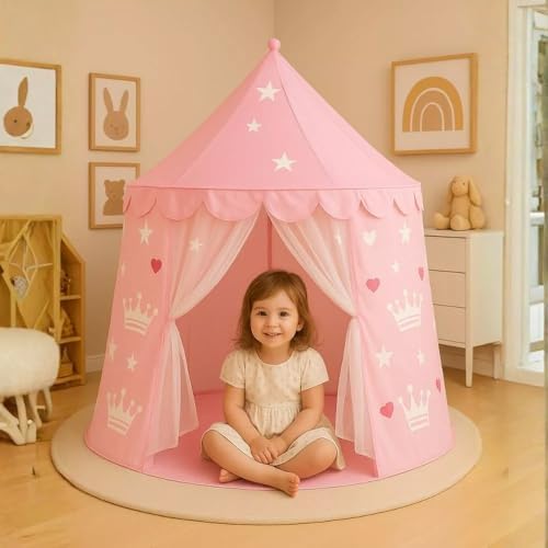 Tenda Toca Cabana Barraca Infantil Castelo Princesa Menina Rosa C...