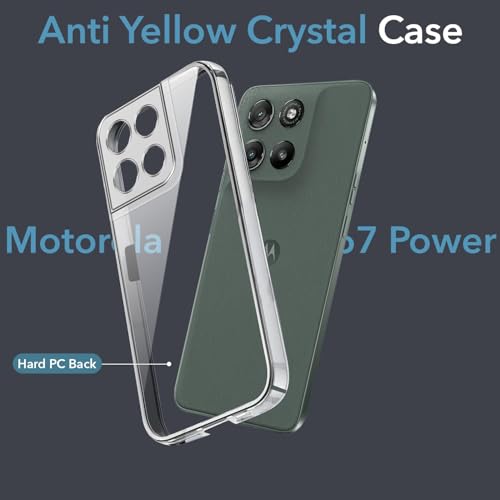 Image of DIZORO Compatible with Motorola G67 Power / G57 Power 5G Back Cover Case Clear,[ Anti Yellow ][Military Grade Protection] Hard PC Back Cover Transparent