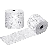 2 Rolls White Plaster Cloth Gauze Bandages Rolls Plaster Strips Easy to Use Halloween DIY Crafts for Wrap Strips, Belly Cast, Mask Making, Scenery Construction, Hobby Crafts(2 Inch x 8.8 Feet)