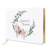 Vienrose Wedding Guest Book Registry Sign-in Book with 123 Blank Lined Pages Gilded Edges Hardcover Book for Wedding Baby Shower Birthday