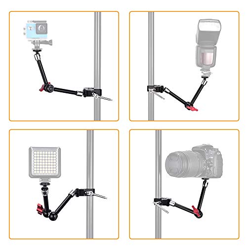 Utebit UTEBIT_MARM_11IN_BK_V1_US 11 Inch Magic Arm, Camera Mount Articulating Friction Arms With Super Crab Clamp thumb #3