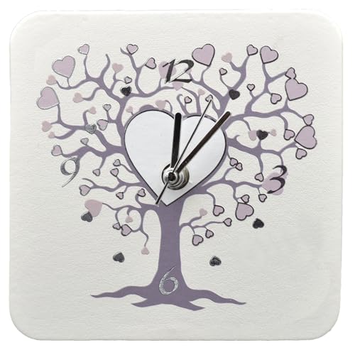 oggettando Tischuhr Baum des Lebens Herz mit Details in Silber in Geschenkbox Gastgeschenke Taufe Kommunion Konfirmation Abschlussfeier Hochzeit Jubiläen Modern Original (12 x 12, Gold), OP531