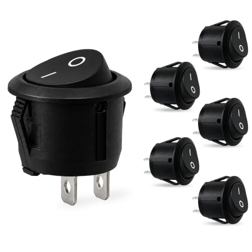 Interruptor Redondo Basculante SPST ON/OFF 2 pin, 5 Unidades