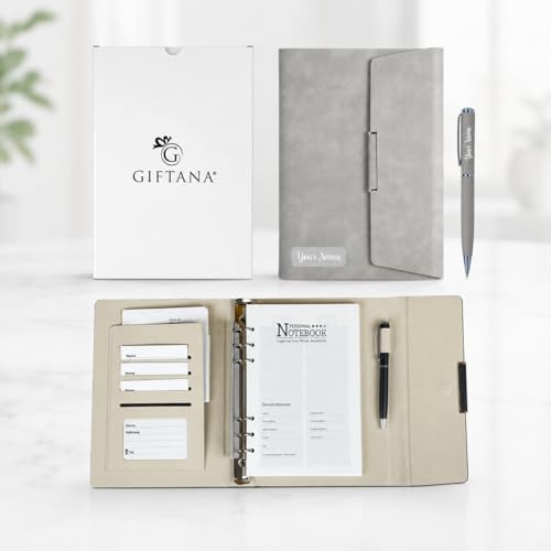 Image of Giftana Personalized Planner Diary with Pen Gift Set for Men and Women, 2 in 1 Customized Diwali Gifts for for Employee, Personalised Corporate Joining Kit- Grey