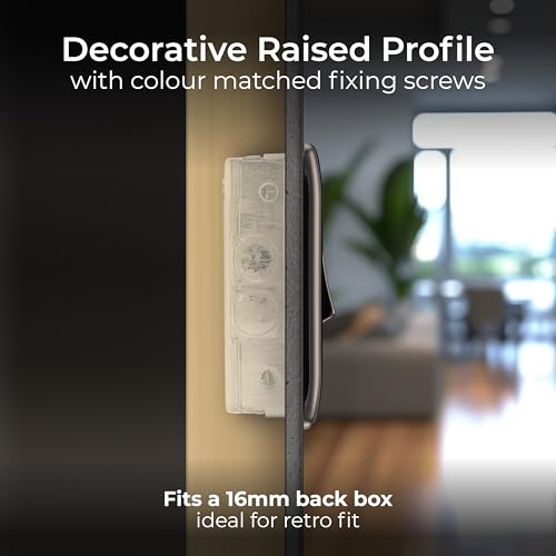 BG Electrical Single Wall Light Switch, 2 Way, Raised and Slim Profile, Round Edges, Nexus Metal, Black Nickel, 20A, 16AX, NBN12