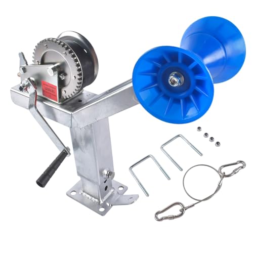Height Adjustable Boat Trailer Winch Stand with Roller and 1200LB Boat Winch Suitable for 3 Inch W x 4 Inch H Trailer Drawbar Mount