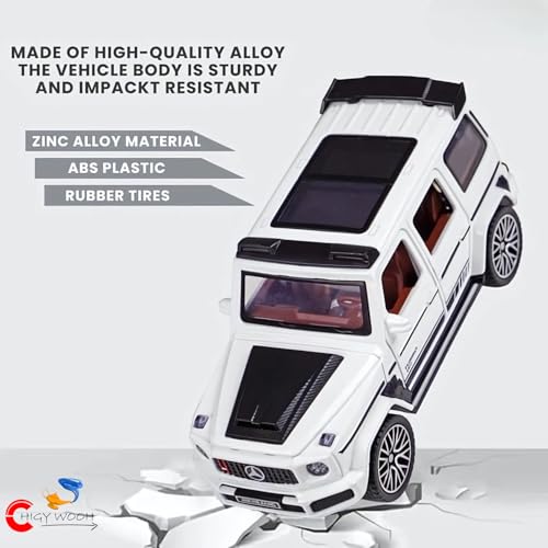 Image of G Wagon 1:32 Scale Toy Car | Exclusive Alloy Metal Pull Back Die cast Car Toy | Openable Doors Light & Sound Car for Kids | Best Birthday Gift, Collectors for Boys & Girls