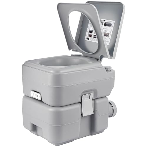 SUNNYNEST Portable Camping Toilet 20L with Flush Heavy Duty Adult Portable Toilet Removable Waste Tank & Carry Handle Leak-Proof Portable Porta Potty for Camping RV Hiking Travel & Caravan
