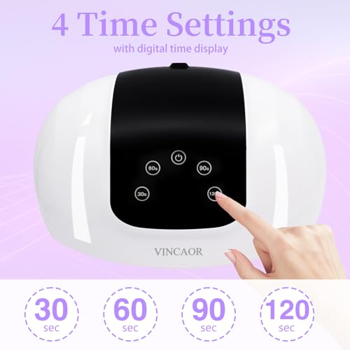 150W UV LED Nail Lamp with 72 Beads, Professional Nail Dryer for Gel Polish with 4 Timer Settings, UV Nail Light with Automatic Sensor & LCD Display, Nail Curing Lamp for Salon or Home Use