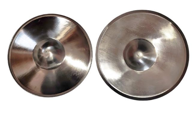 Crash Cymbal for Drum Players Professional Percussion Instruments (Cymbals 10-Inch Steel (Silver) 1 Pair)-image-34