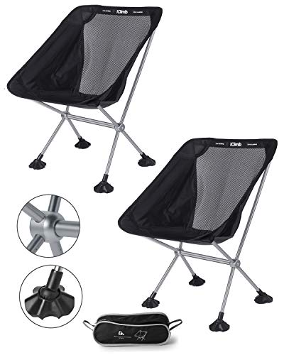 iClimb キャンプ 椅子 超軽量 アウトドア チェア コンパクト 椅子 折りたたみ 7075アルミニウム合金 キャンプ チェア 耐荷重145kg アウトドア 椅子 (ブラック-2点セット)