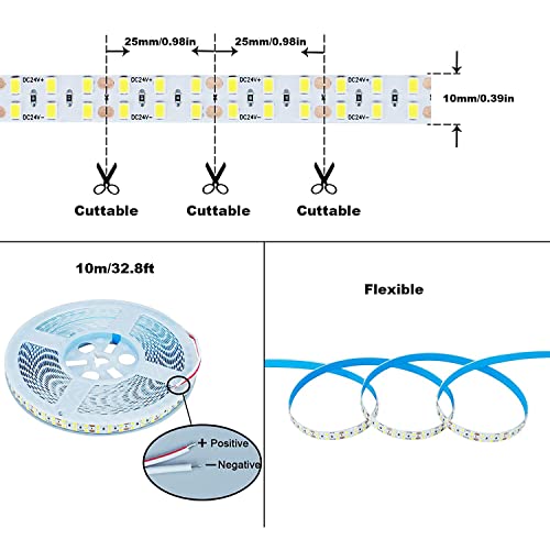 Tira LED blanca fría 10m 24V 2400 LEDs alta luminosidad miniatura 2