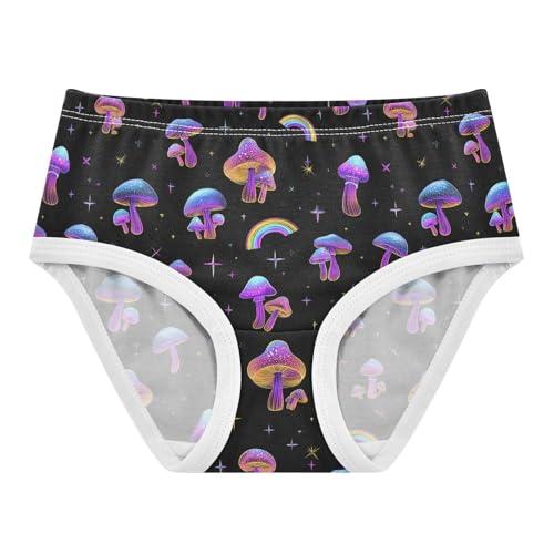 Girls Underwear Soft Cotton Mushroom Rainbow Kids Panties in Sizes 2/3t, 4t, 5t, 6 and 8