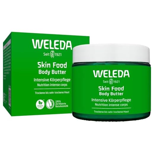 WELEDA Bio Skin Food Body Butter vegane Körperbutter in neuem Glastiegel - reichhaltige Naturkosmetik Feuchtigkeitspflege Bodylotion mit Shea- und Kakaobutter für trockene und raue Haut (1 x 150 ml)