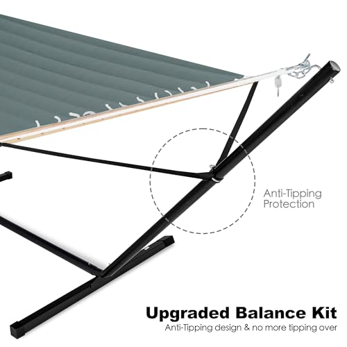 Image of GAFETE 2 Person Hammock with Stand for Outside, Heavy Duty Steel Stand