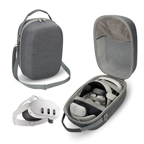 G-STORY Large Carrying Case for Meta Quest 3S/Quest 3 VR Headset, Hard Shell Travel Bag Compatible with Oculus Quest 3, BOBOVR S3 Pro/KIWI Battery Head Strap, Touch Controllers, PCVR & VR Accessories
