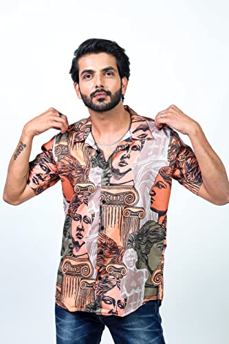 Image of HARPITA Men's Poly Cotton Digital Printed Stitched Half Sleeve Shirt