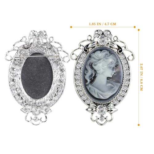 Image of GALPADA Enamel Pin Enamel Pin Cameo Brooch Pin Vintage Victorian Brooches Crystal Rhinestone Metal Brooch Maiden Pin Cameo Jewelry for Women Lady Womens Fashion Scarves Womens Fashion Scarves