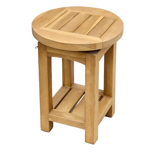Tabouret en bois de teck AXI Nomani pour optimiser un petit jardin