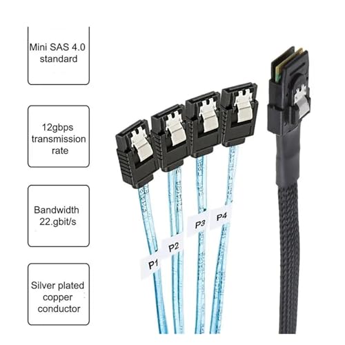 Cable S-AS SFF-8087 a 4 SATA 12Gbps 1m miniatura 5