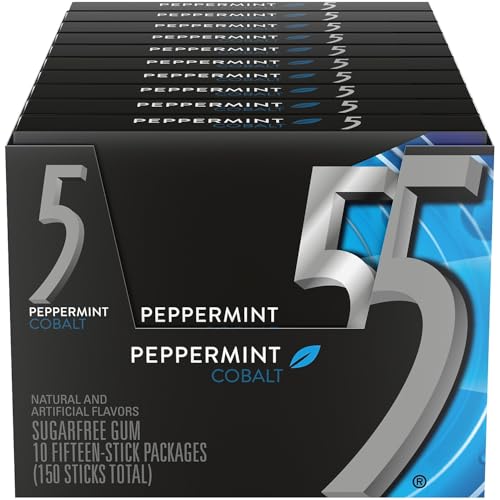 5 Gum Peppermint Cobalt Kaugummi, 10 Stück