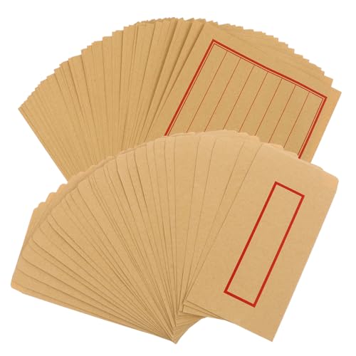 TEMPNAP 中式デザイン書簡 開レター用紙 中式封筒 書道対応 紙素材 簡素実用 友人家族贈答用