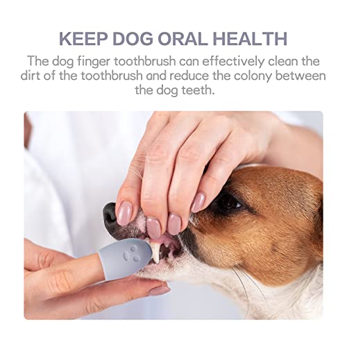 CONSIO 4Pcs Dog Finger Toothbrush, Use Food Grade Silicone,Easy Teeth Cleaning, Dental Care for Puppies, Cats and Small Pets