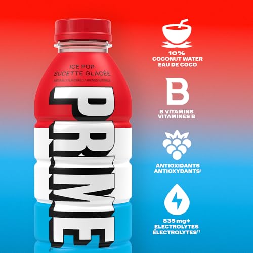 Image of Prime Ice Pop Hydration Drink, 16.9 fl oz ℮ 500 ml, 24 Pack