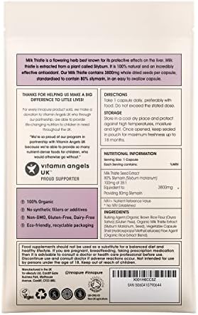 INNOPURE Organic Milk Thistle Capsules - High Strength 3800mg (1 per Serving) Soil Association & Vegan Society Certified - Easy-to-Swallow Capsules - 80% Silymarin (60 Capsules) UK Made
