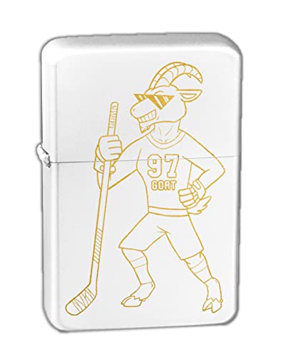 The Goat Hockey Players - Engraved Vector KGM Thunderbird Vintage Lighter, White (McDavid #97)
