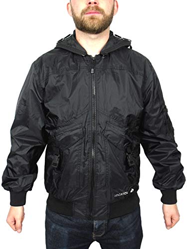 Image of Hooded Black/Camouflage Hunter EXO Mens Goggle Location Bomber Jacket Waterproof, M, Black