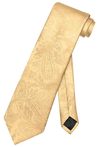 Vesuvio Napoli NeckTie GOLD Color Paisley Design Men's Neck Tie