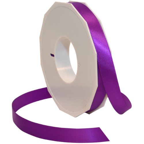 Morex Ribbon Neon Brights Satin, 5/8-inch by 50-Yard, Bright Purple (08716/50-610)