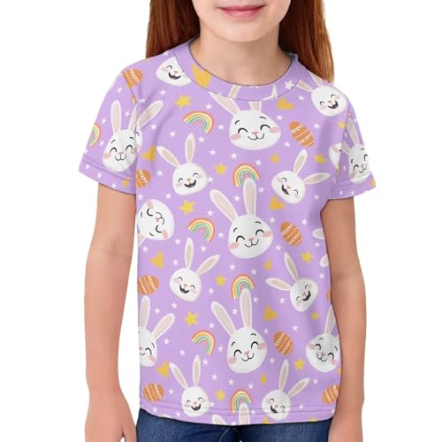 Kids Short Sleeve T Shirts for Girls 2-16Y Summer Soft Tshirts Novelty Graphic Tees Top Casual School Shirt