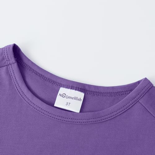 Image of Noomelfish Girls Short Sleeve Heart Pocket T-Shirts Casual Cotton Tee Tops Blouse (5-12 Years)