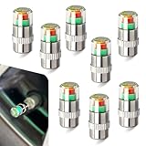 Foelony 8 PCS 2.4Bar 36PSI Tire Pressure Monitor Valve Stem Caps, 3 Color Eye Alert...