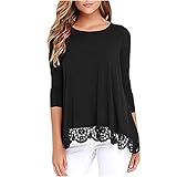 GZGZ 2022 Shirt Langarm Damen Herbst Oberteile Pulli Tshirt Tunika Damen Kurzarm Sommer Blusentop Damen Lose Shirt Casual Mode Crew-Neck Bedruckt Tops